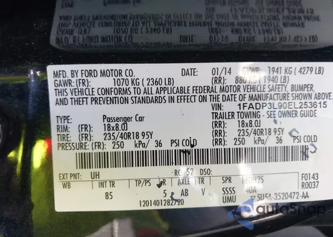 2014 Ford Focus St from USA, damaged, VIN 1FADP3L90EL253615